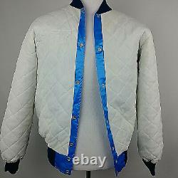 VTG BIKE ATHLETIC Men's UNC TAR HEELS CAROLINA Quilted Satin Jacket XL Blue USA