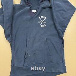 VTG Distressed 70s Champion Reverse Weave UNC Tar Heels Crew Team Hoodie Warm Up