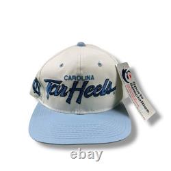 VTG NWT Sports Specialties NCAA UNC Tarheels Script The Twill SnapBack Hat Rare