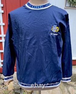 VTG Rare North Carolina Tar Heels Old Logo Pull Over Jacket Size Large UNC NCAA