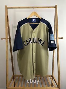VTG UNC Carolina Tar Heels Baseball NCAA Starter Stitched Jersey RARE Size 4XL