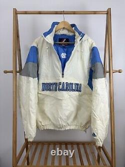 VTG UNC Carolina Tar Heels Rameses Puffer Majestic RARE Colorway Jacket Size L