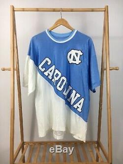 VTG UNC Tar Heels Carolina Big Spellout Logo Jersey Shirt Size