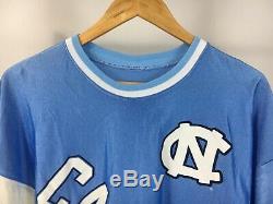 VTG UNC Tar Heels Carolina Big Spellout Logo Jersey Shirt Size