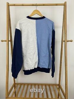 VTG UNC Tar Heels Carolina Ram Colorblock Spellout Crewneck Sweatshirt Size XL