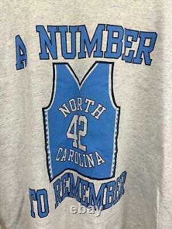 VTG UNC Tar Heels jerry Stackhouse #42 Number TO Remember Long Sleeve T-Shirt XL