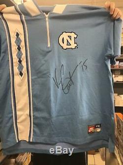 Vince Carter Autographed UNC Tar Heels Custom Warm up jersey JSA COA