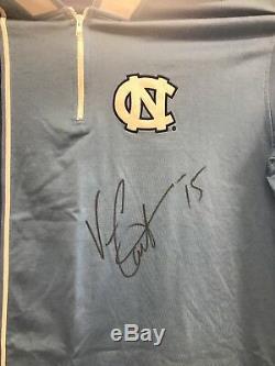 Vince Carter Autographed UNC Tar Heels Custom Warm up jersey JSA COA