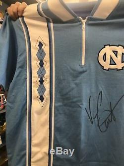 Vince Carter Autographed UNC Tar Heels Custom Warm up jersey JSA COA