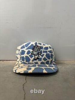 Vintage 1990s UNC Tar Heels AOP Zubazz SnapBack Hat Blue MADE IN USA 90s