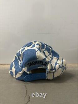 Vintage 1990s UNC Tar Heels AOP Zubazz SnapBack Hat Blue MADE IN USA 90s