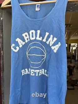 Vintage 80s-90s UNC Carolina Basketball Tank Top Russell Athletic Size L
