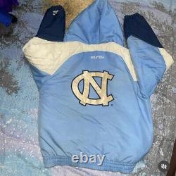 Vintage 80s 90s UNC Tarheels NC L Starter Jacket Full Zip Hooded Coat
