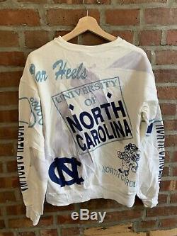 Vintage 80s UNC North Carolina Tar Heels Crewneck Sweatshirt Majestic Size M