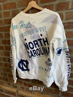 Vintage 80s UNC North Carolina Tar Heels Crewneck Sweatshirt Majestic Size M