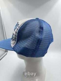 Vintage 80s UNC Tarheels Snapback Trucker Hat Mesh Back Spellout Made in USA