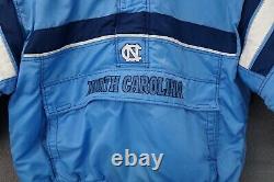 Vintage 90's NORTH CAROLINA Tar Heels PULLOVER JACKET COAT STARTER L UNC Blue