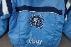 Vintage 90's NORTH CAROLINA Tar Heels PULLOVER JACKET COAT STARTER L UNC Blue