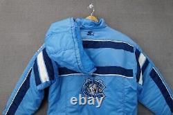 Vintage 90's NORTH CAROLINA Tar Heels PULLOVER JACKET COAT STARTER L UNC Blue