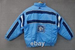 Vintage 90's NORTH CAROLINA Tar Heels PULLOVER JACKET COAT STARTER L UNC Blue