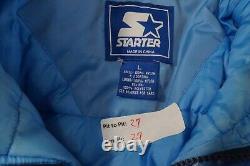 Vintage 90's NORTH CAROLINA Tar Heels PULLOVER JACKET COAT STARTER L UNC Blue