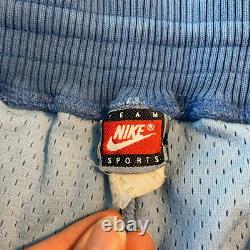 Vintage 90s Nike Team North Carolina Tar Heels UNC Blue Athletic Shorts USA Sz L