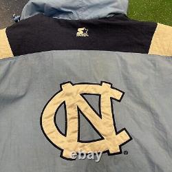 Vintage 90s North Carolina Tar Heels Starter Jacket Hooded Parka Mens Sz XXL MJ