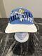 Vintage 90s Unc North Carolina Tar Heels Hat Snapback Big Logo Rare White Blue