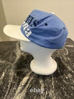 Vintage 90s UNC North Carolina Tar Heels Hat SnapBack Big Logo RARE White Blue
