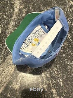 Vintage 90s UNC North Carolina Tar Heels Hat SnapBack Big Logo RARE White Blue