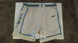 Vintage Authentic NIKE UNC North Carolina Tar Heel White Shorts 40 RARE SIZE XXL