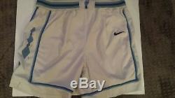 Vintage Authentic NIKE UNC North Carolina Tar Heel White Shorts 40 RARE SIZE XXL