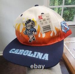 Vintage Front Row University Of North Carolina Tarheels UNC Flames Snapback Hat