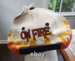 Vintage Front Row University Of North Carolina Tarheels UNC Flames Snapback Hat