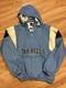 Vintage Majestic North Carolina Unc Tar Heels Pullover 1/4 Zip Puffer Jacket Lg
