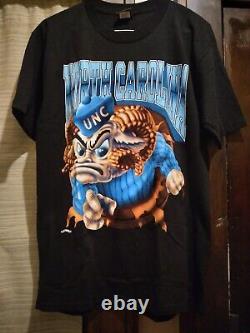 Vintage NOS 90's Nutmeg North Carolina Tar Heel Mascot Shirt UNC Final Four NCAA