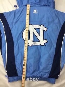 Vintage North Carolina Starter Puffer Coat UNC NCAA Tarheels Large Zip Hoodie