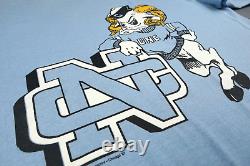 Vintage North Carolina Tar Heels Shirt Men Large Blue 80s Rameses UNC University