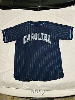 Vintage North Carolina Tar Heels Starter Baseball Jersey Pinstripe UNC Large 90s