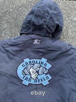 Vintage North Carolina Tar Heels Starter Jacket Hooded Parka Unc NCAA Size XL