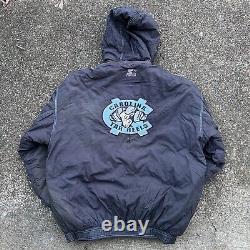 Vintage North Carolina Tar Heels Starter Jacket Hooded Parka Unc NCAA Size XL