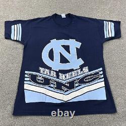 Vintage North Carolina Tar Hills Shirt Men XL Single Stitch UNC All Over Print