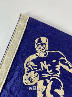 Vintage North Carolina Tarheels Football Felt Pennant Blue White Old 1940s UNC