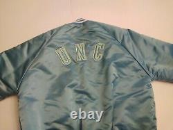 Vintage North Carolina UNC Tar Heels Chalk Line Large Satin Bomber Jacket