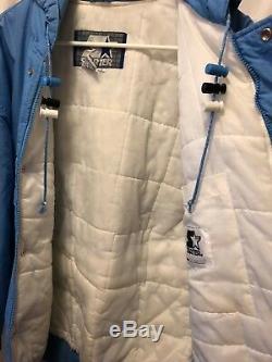 Vintage North Carolina UNC Tar Heels Starter Jacket Small Keeling Pierce Cole