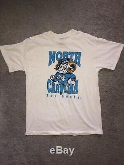 Vintage Rare UNC North Carolina Tarheels Single Stitch T Shirt Size L U. S. A