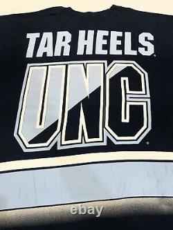 Vintage Salem NCAA UNC Tar Heels All Over Print T-Shirt Navy Blue XL Tee USA