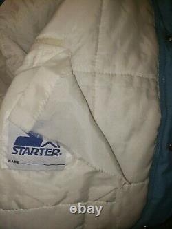 Vintage Starter Jacket Parka North Carolina Tar Heels UNC Size Large Jordan
