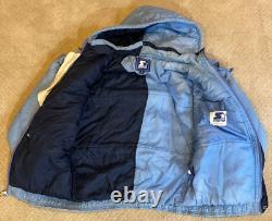 Vintage Starter North Carolina UNC Tarheels Puffer Jacket Blue Mens Size M