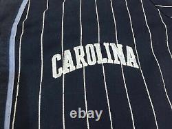 Vintage Starter UNC Tar Heels North Carolina NCAA Jersey Navy Blue Pinstripe L